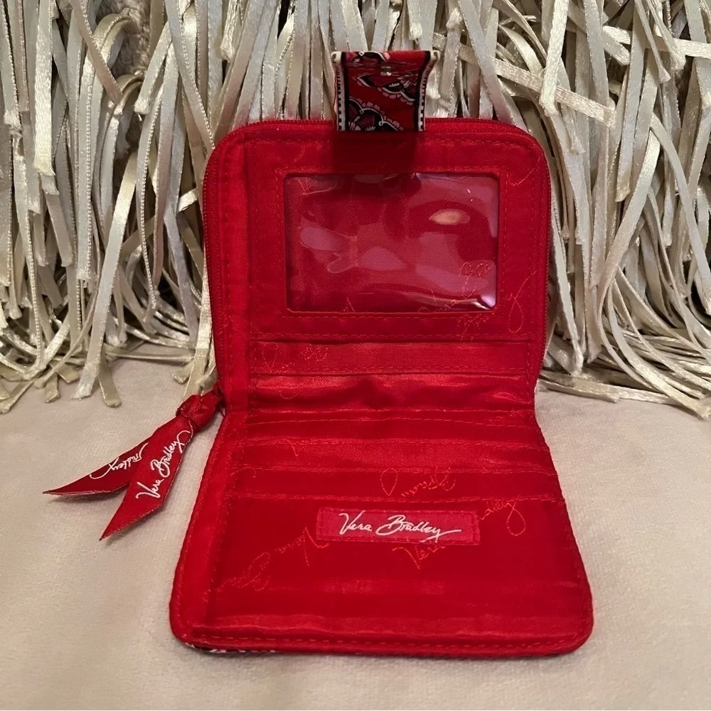 Vera Bradley Red Pink Paisley Quilted Wallet - Picture 7 of 8
